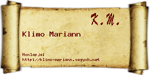Klimo Mariann névjegykártya